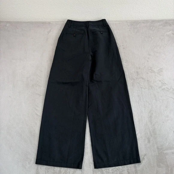 Madewell The Harlow Wide-Leg Trouser Pants in Black Women 00 NWOT $118 - Picture 5 of 12